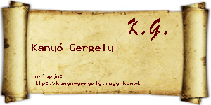 Kanyó Gergely névjegykártya