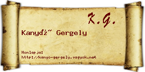 Kanyó Gergely névjegykártya